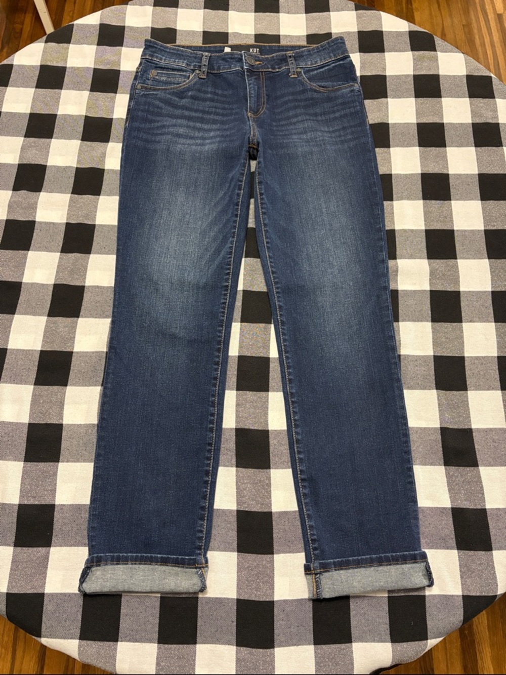 Kut From The Kloth Catherine Boyfriend Jeans Mid Rise Women Size 4 x 30 Stretch - Picture 2 of 14